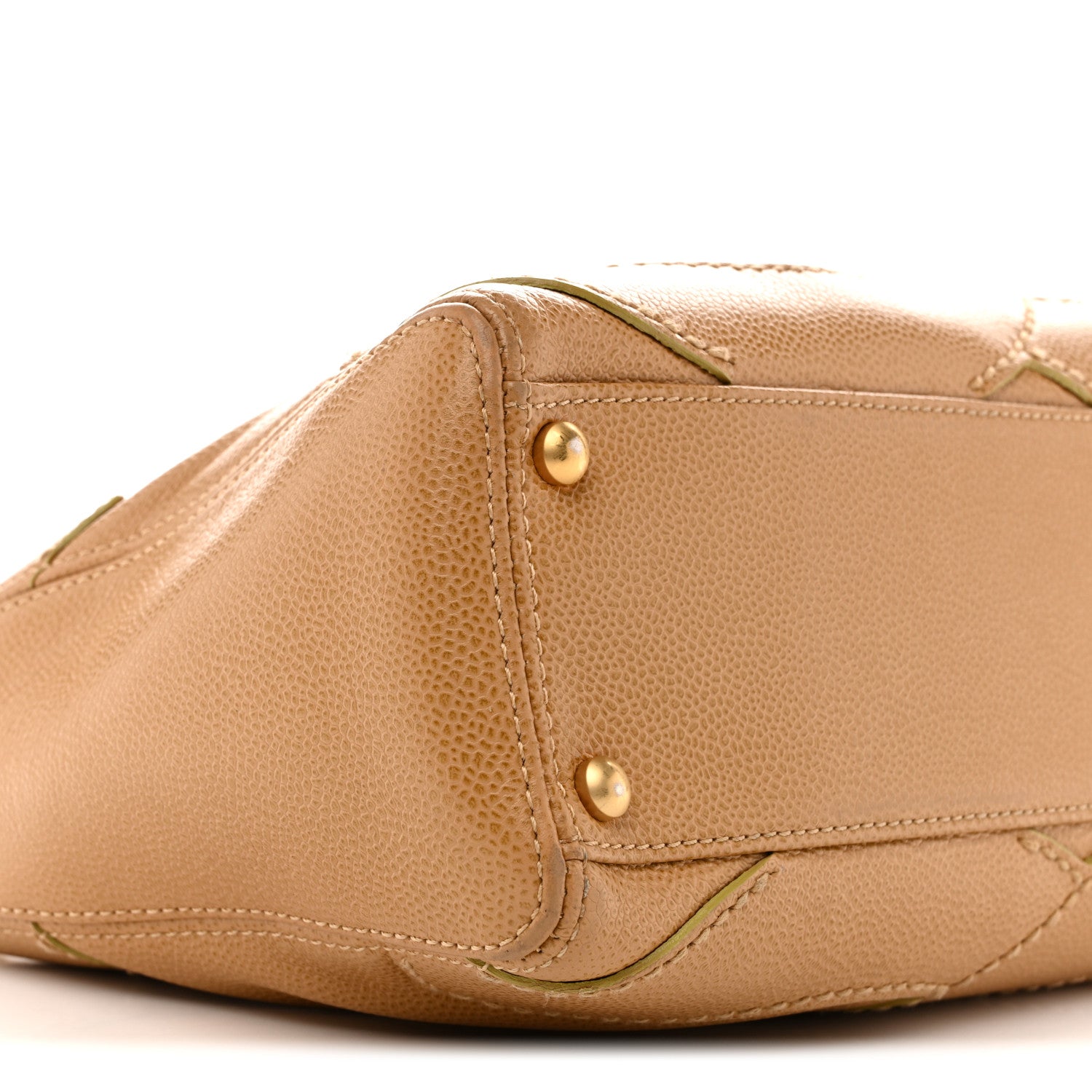 Caviar CC Stitched Shoulder Bag Beige