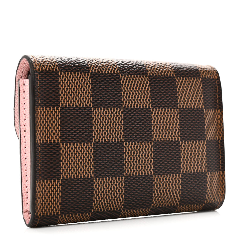 Damier Ebene Rosalie Coin Purse Rose Ballerine