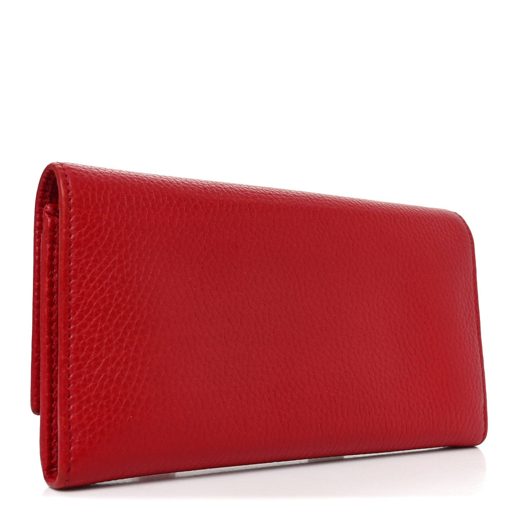 Pebbled Calfskin Large Soho Continental Wallet Red