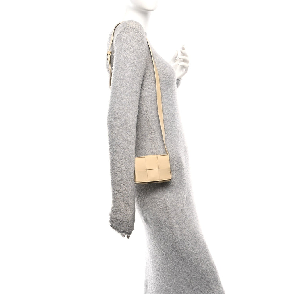 Lambskin Maxi Intrecciato Extra Mini Cassette Crossbody Bag  Porridge