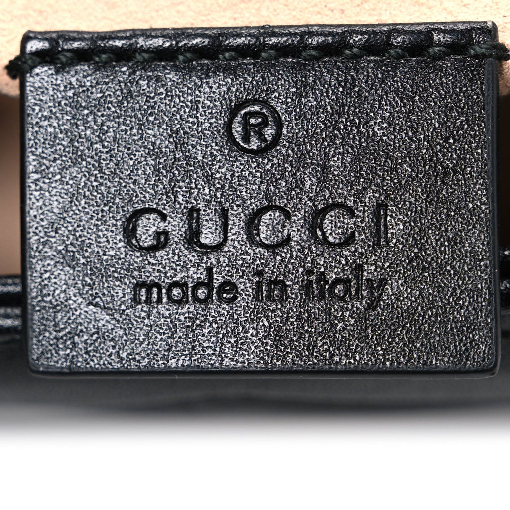Calfskin Matelasse Super Mini GG Marmont Shoulder Bag Black