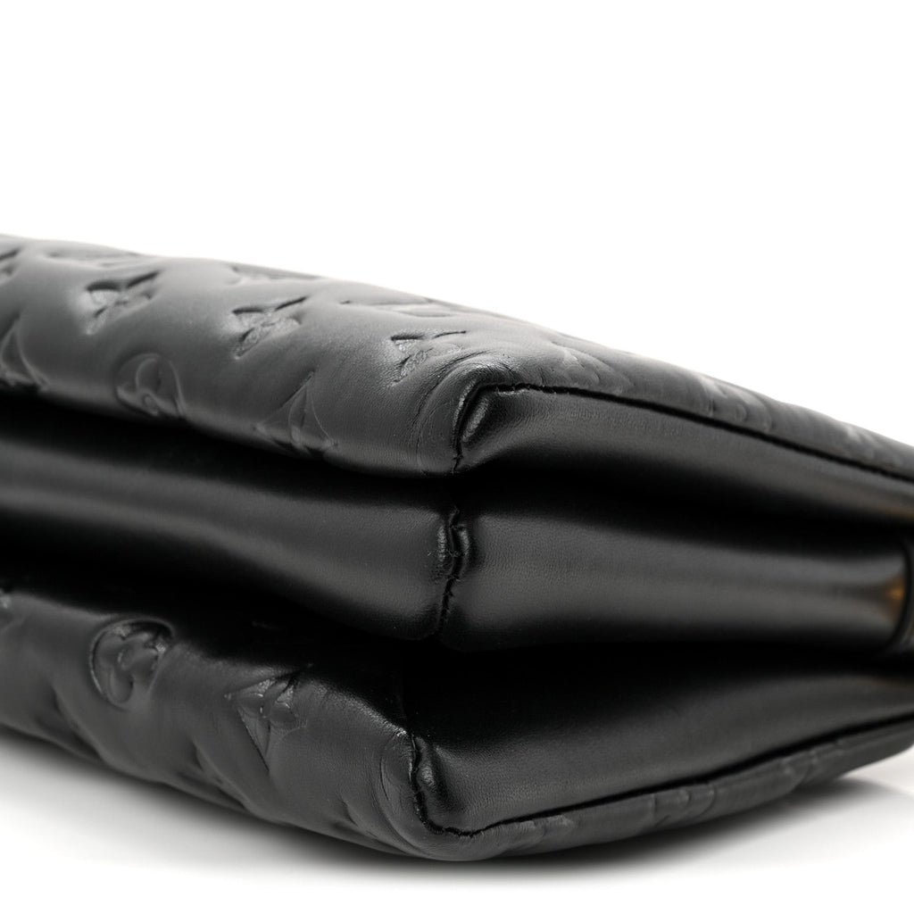 Lambskin Embossed Monogram Coussin PM Black