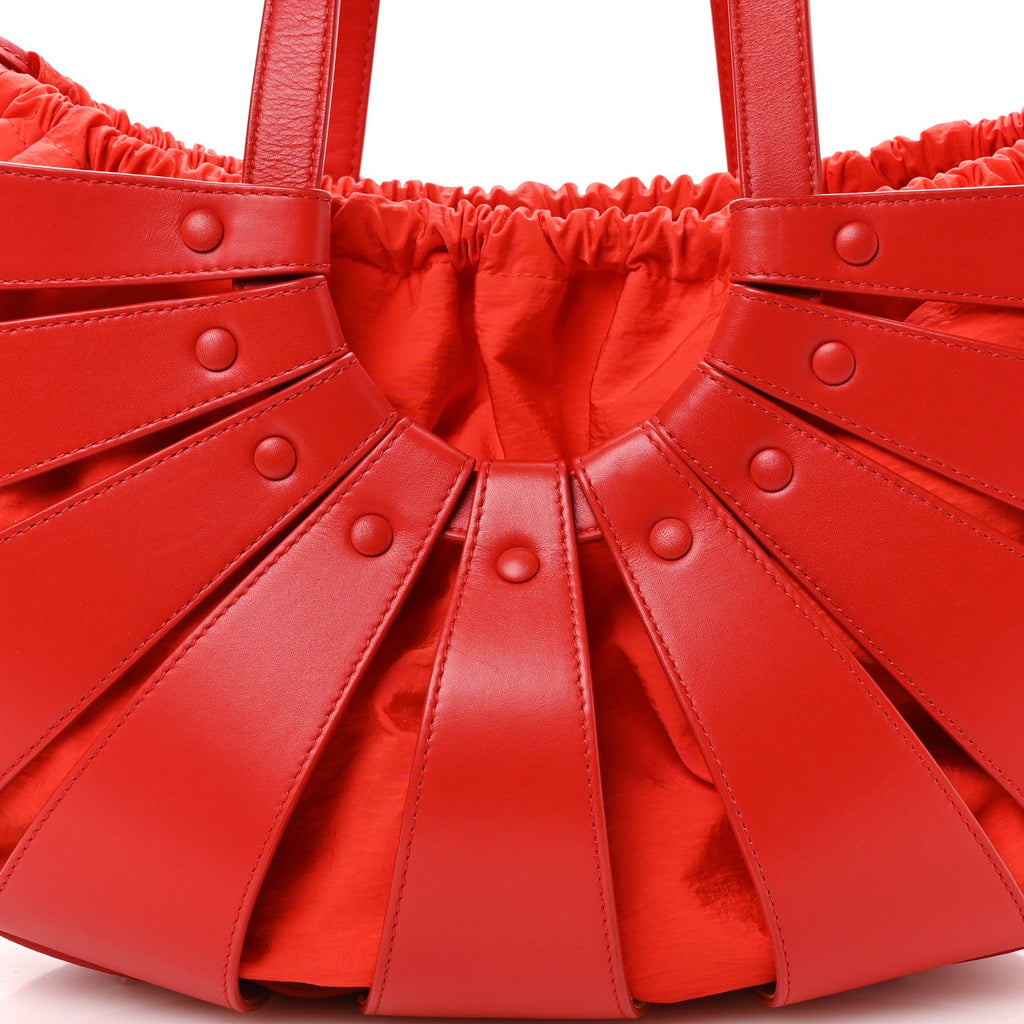 French Calfskin Shell Bag Chili Tomato