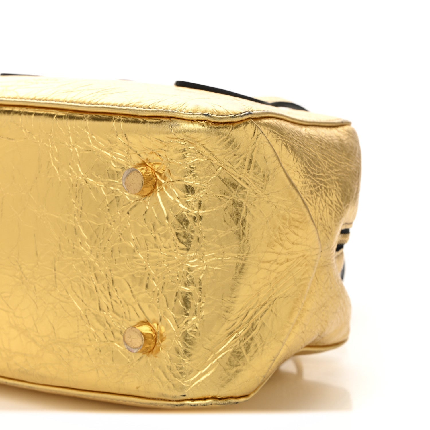 Metallic Calfskin Small Maeve Bag Gold