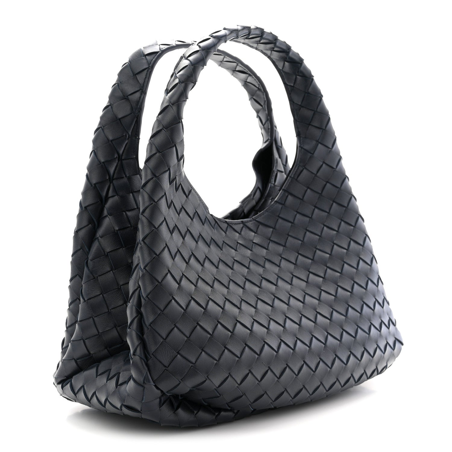 Nappa Intrecciato Medium Campana Shoulder Bag Midnight