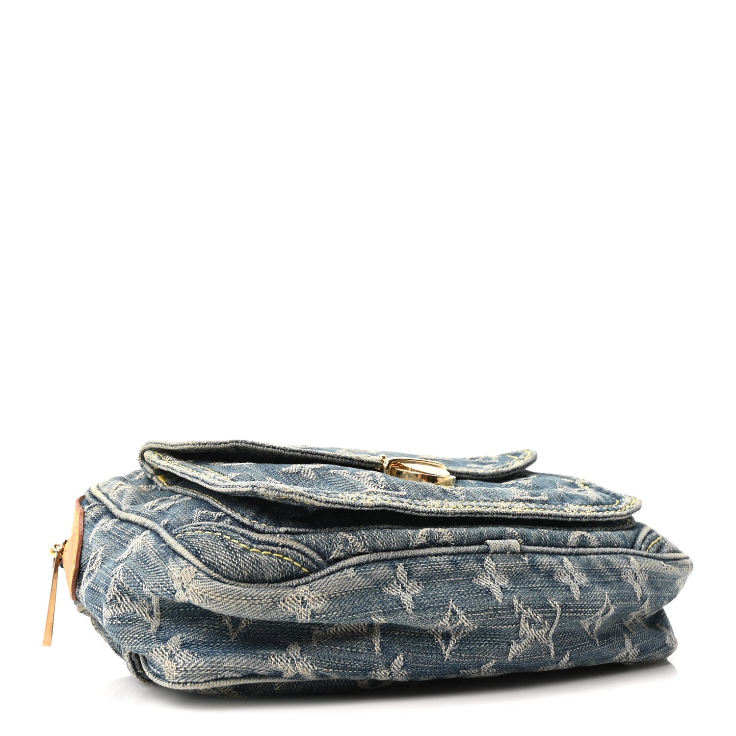 Monogram Denim Bum Bag Blue