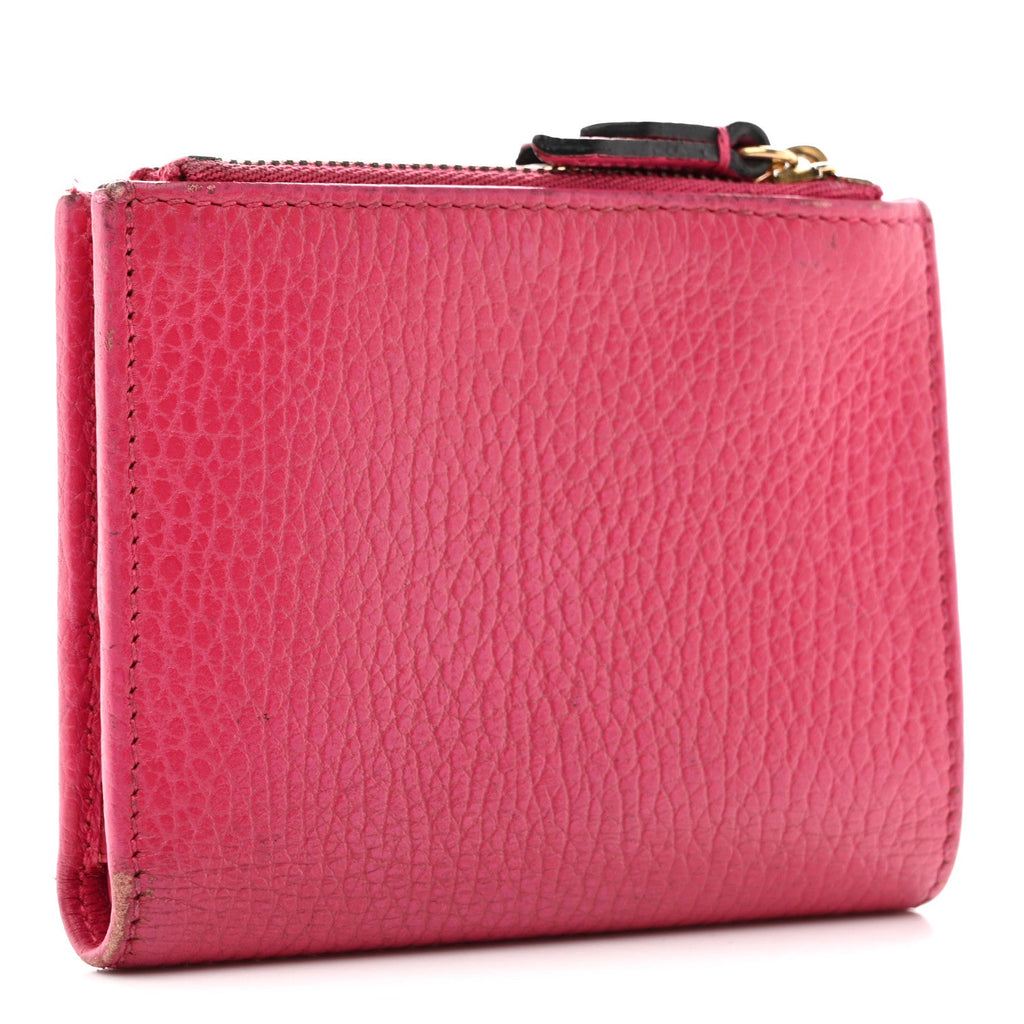 Dollar Calfskin GG Marmont Compact Wallet Box Pink