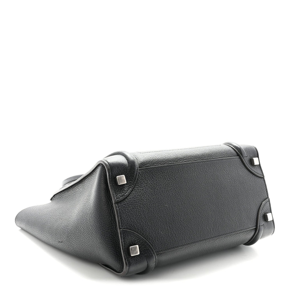 Drummed Calfskin Micro Luggage Black