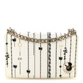 Calfskin Printed Mini Diorama Flap Bag White