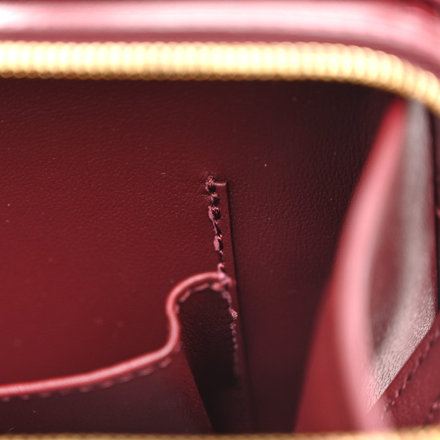 Calfskin Quilted Studded Square Vanity Case Burgundy