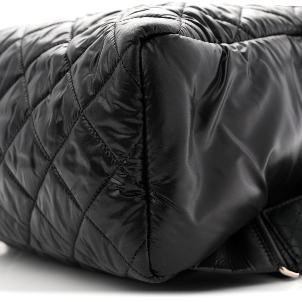 Nylon Quilted Coco Cocoon Backpack Black