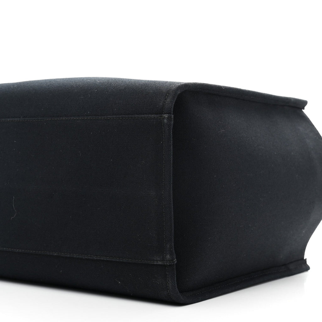 Canvas Suppler Calfskin Cabas GV Signature Tote Black