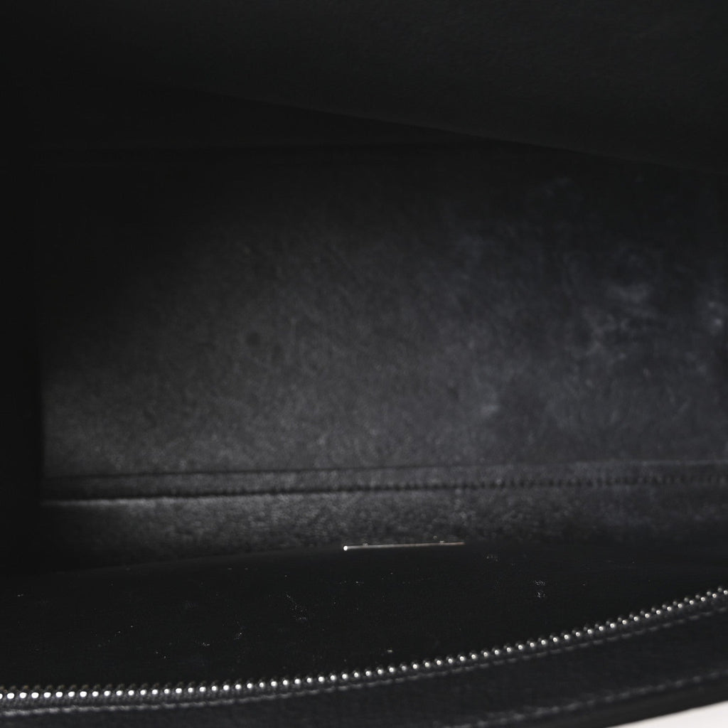 Drummed Calfskin Suede Small Trapeze Black