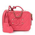 Caviar Quilted Small CC Filigree Vanity Case Pink