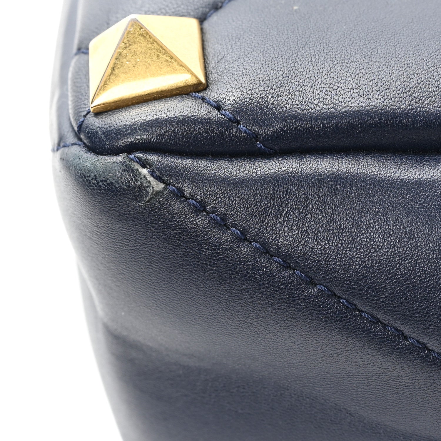 Nappa Large Roman Stud Shoulder Bag Marine
