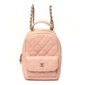 Caviar Quilted CC Mini Classic Backpack Light Pink