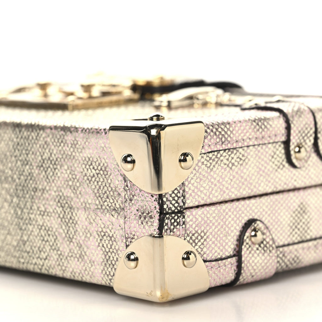 Lizard Petite Malle Silver