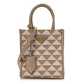 Jacquard Saffiano Triangolo Symbole Embroidered Micro Tote Corda Talco