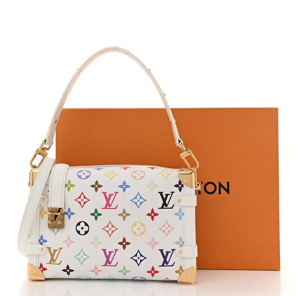 LV x TM Cowhide Monogram Multicolor Side Trunk MM White