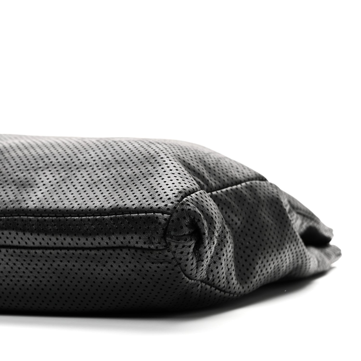 Calfskin Perforated Drill Tote Bag Black