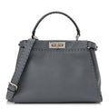 Cuoio Romano Selleria Bi-Color Medium Peekaboo Iconic Satchel Nube Bordeaux