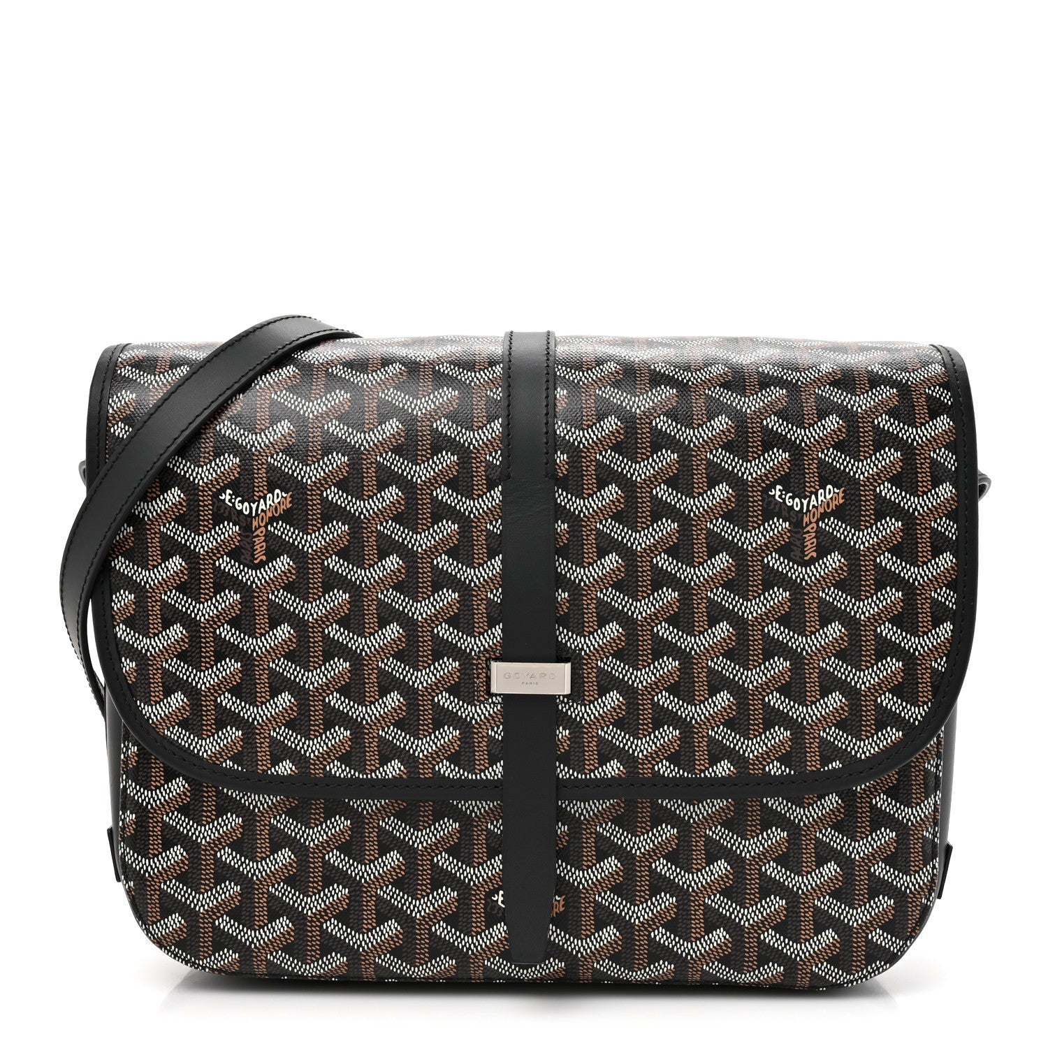 Goyardine Belvedere II MM Messenger Bag Black