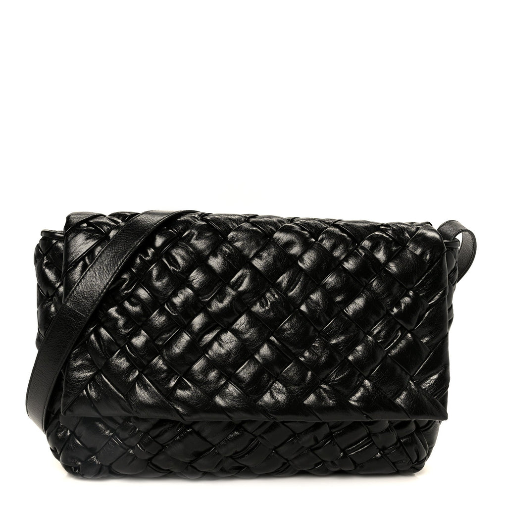 Calfskin Intreccio Kalimero Messenger Black