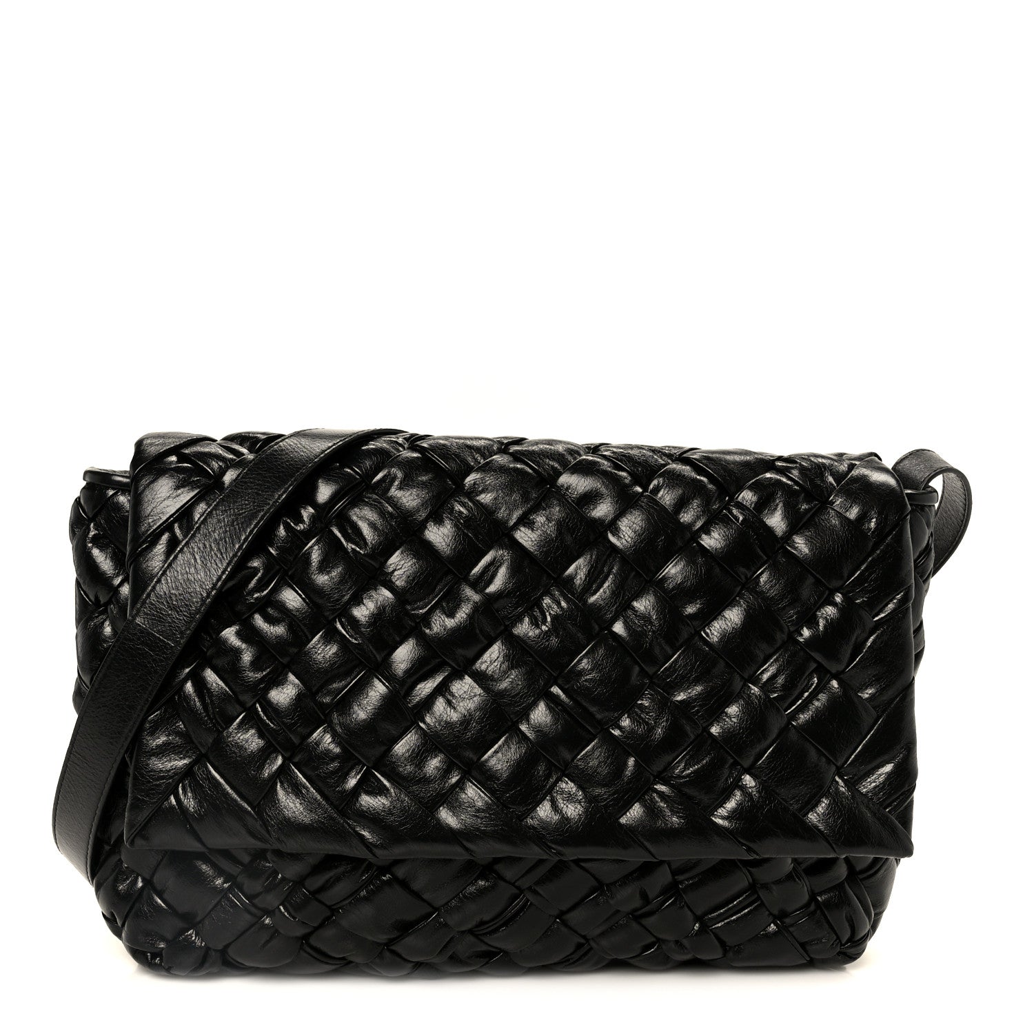 Calfskin Intreccio Kalimero Messenger Black