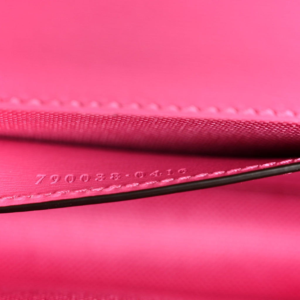 GG Monogram Scratch Lux Calfskin Mini Luce Shoulder Bag Rose Dark Blossom