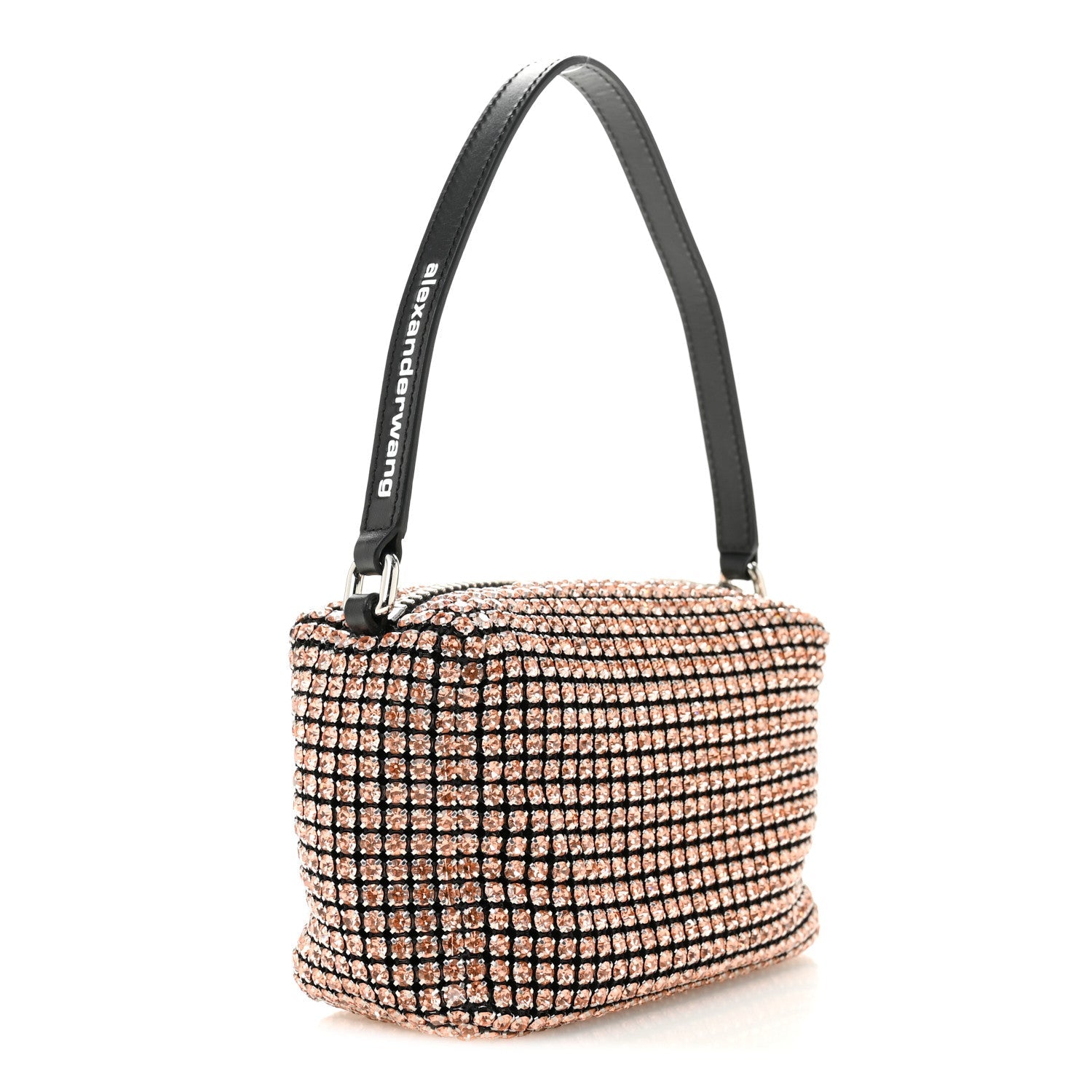 Mesh Crystal Rhinestone Mini Heiress Pouch Faded Neon Orange