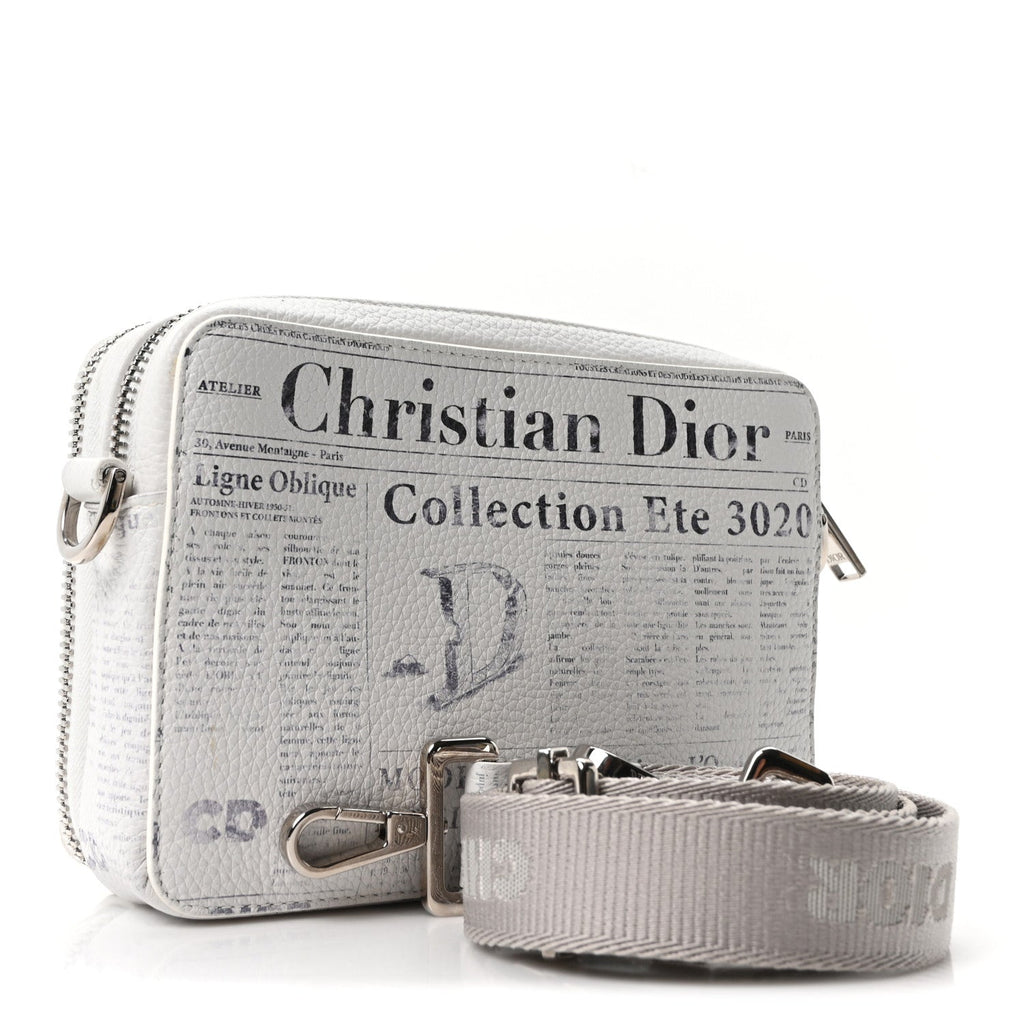 X DANIEL ARSHAM Grained Calfskin Newspaper Messenger White