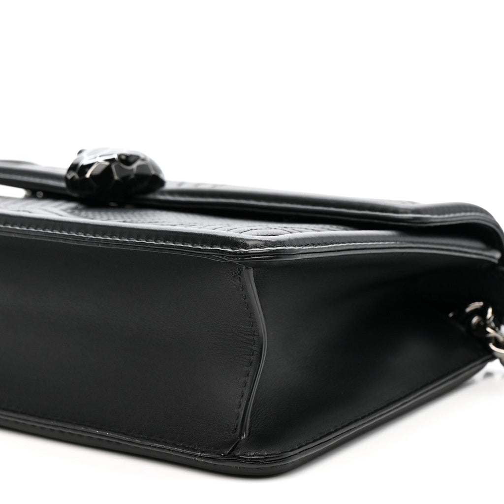 Quilted Nappa Smooth Calfskin Serpenti Forever Diamond Blast Shoulder Bag Black