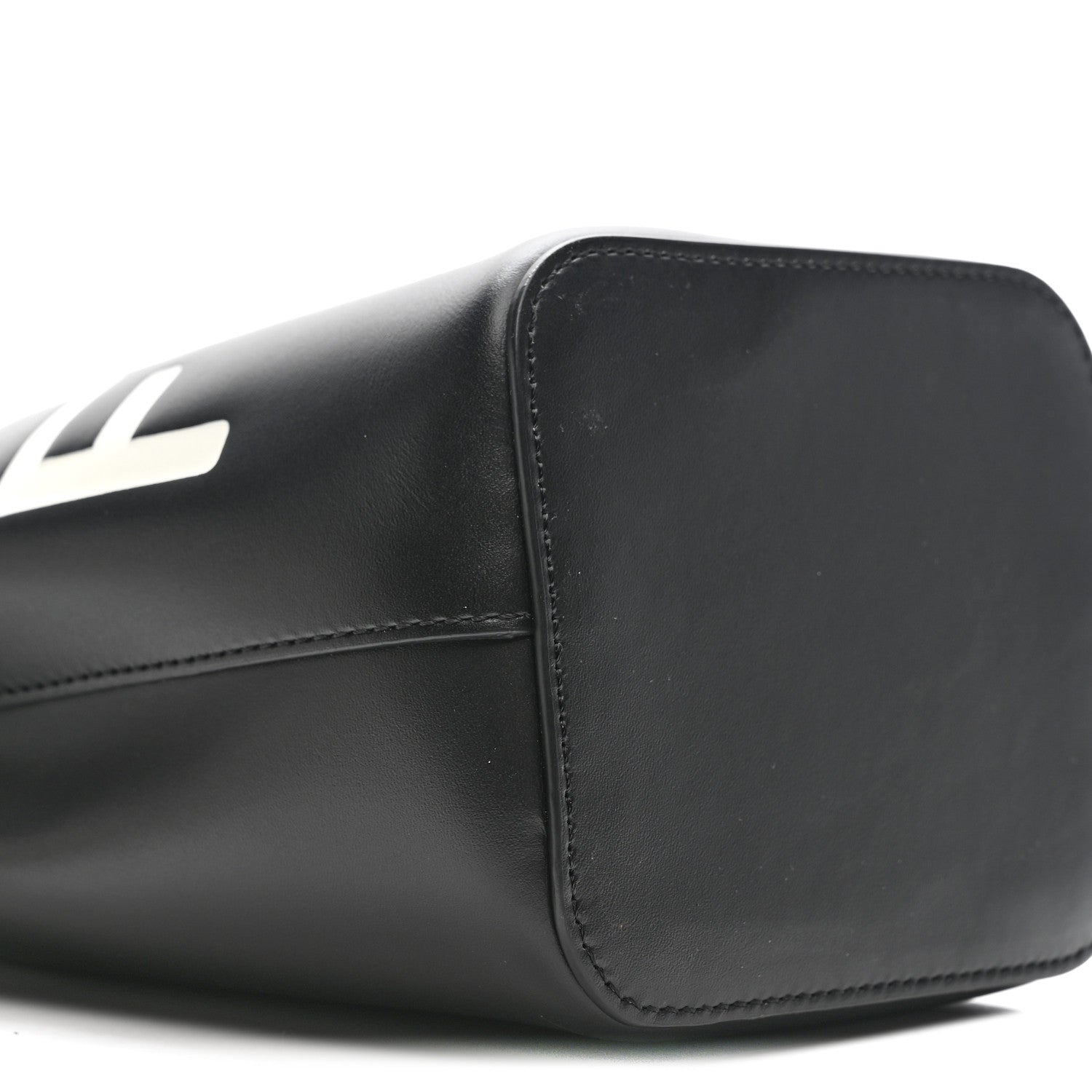 Vitello King F is Fendi Logo Embossed Mini Mon Tresor Bucket Bag Black