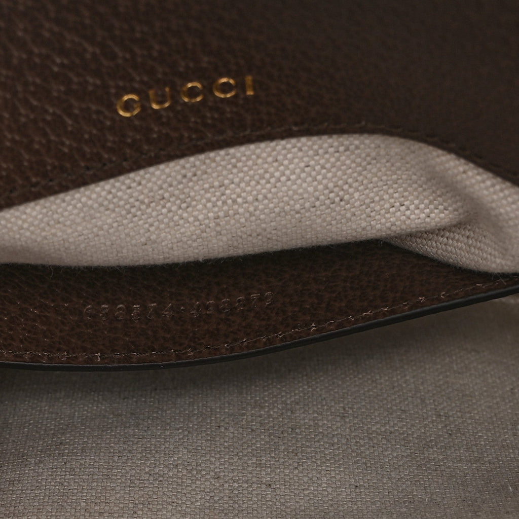 Monogram Jumbo GG Textured Dollar Calfskin Web Mini Horsebit 1955 Shoulder Bag Camel Ebony New Acero