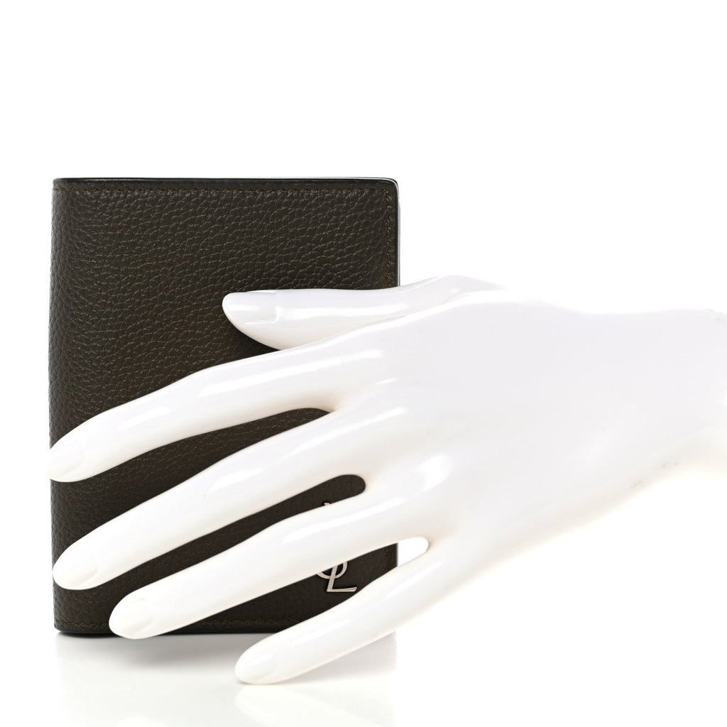 Calfskin Techno Credit  Wallet Dark Khaki