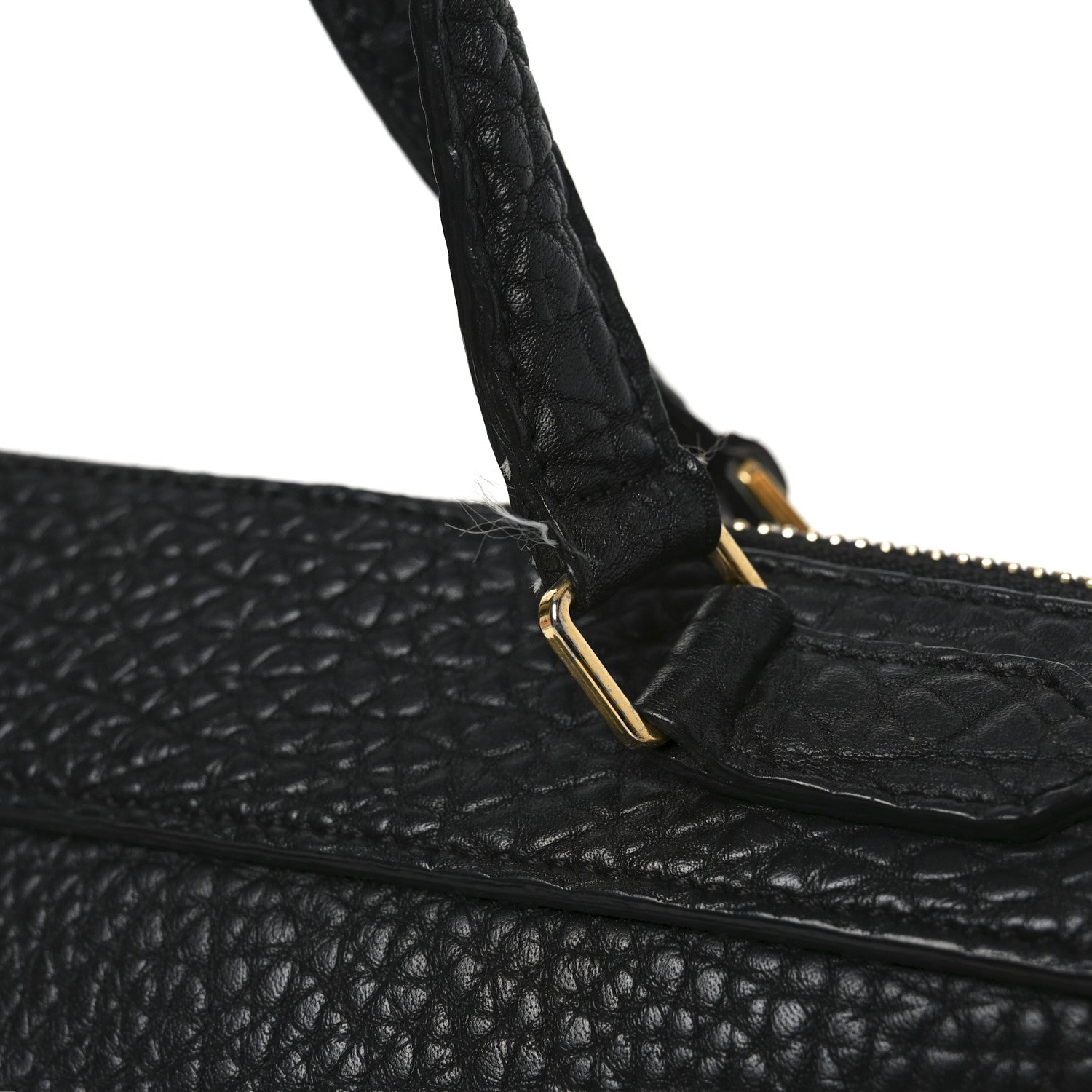 Bullhide Calfskin Medium Ring Bag Black