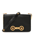 Calfskin Medallion Tribute Shoulder Bag  Black