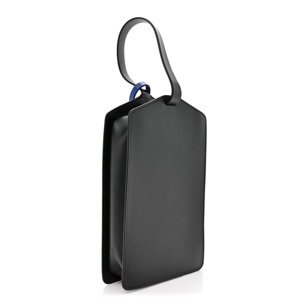 Calfskin Medium Zip Tie Clutch Black