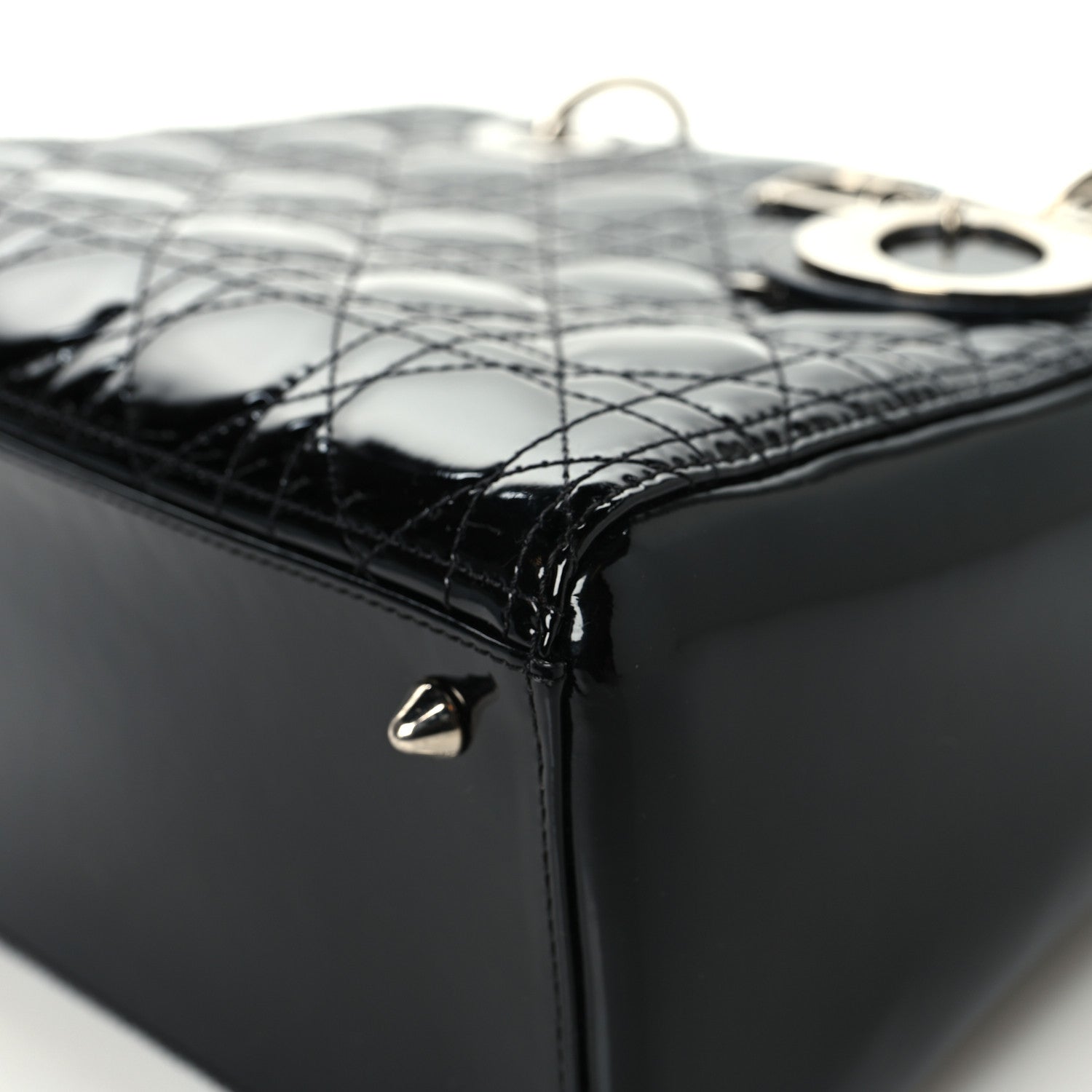 Patent Cannage Medium Lady Dior Black