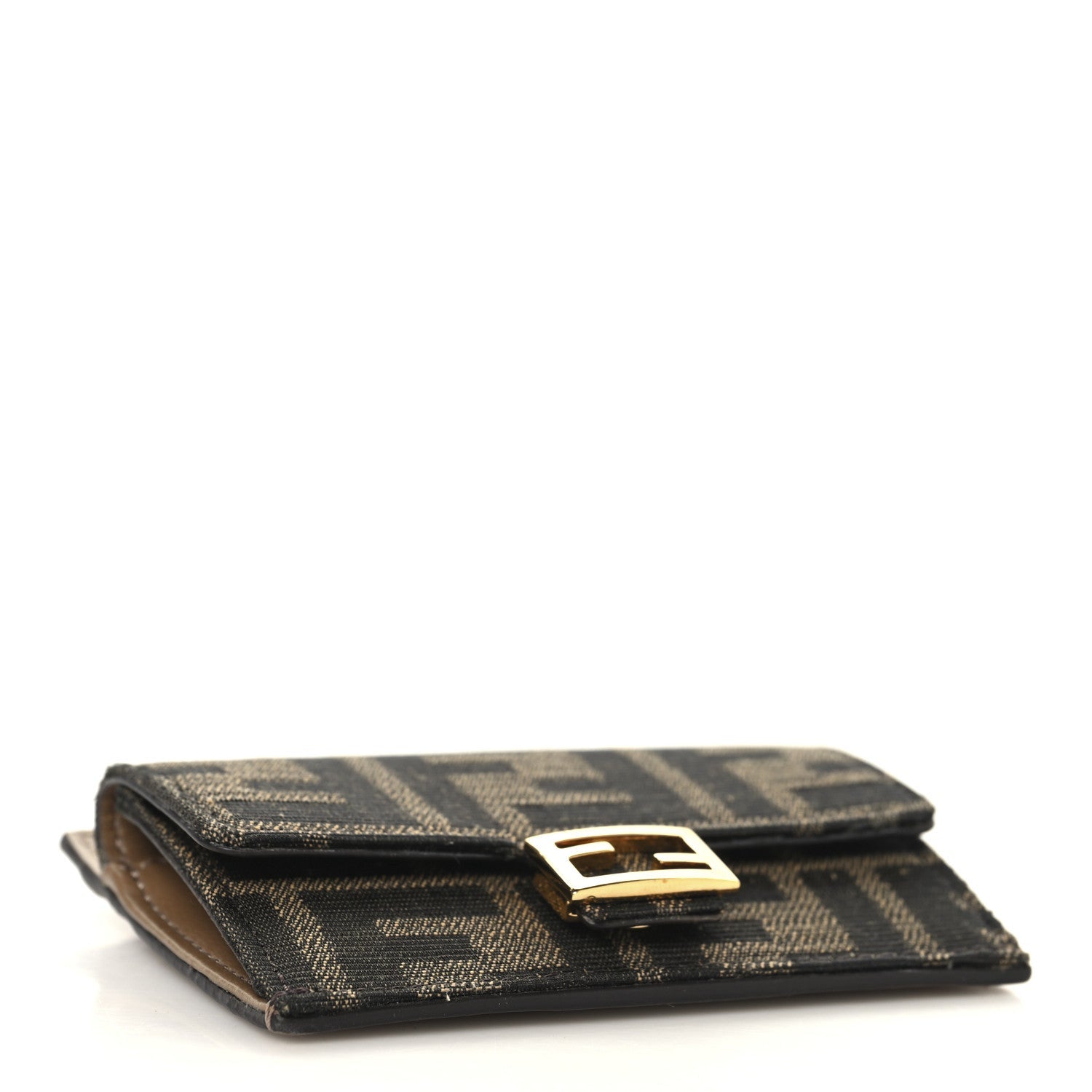 Fabric Jacquard FF 1974 Fold Over  Holder Wallet Tobacco Moro