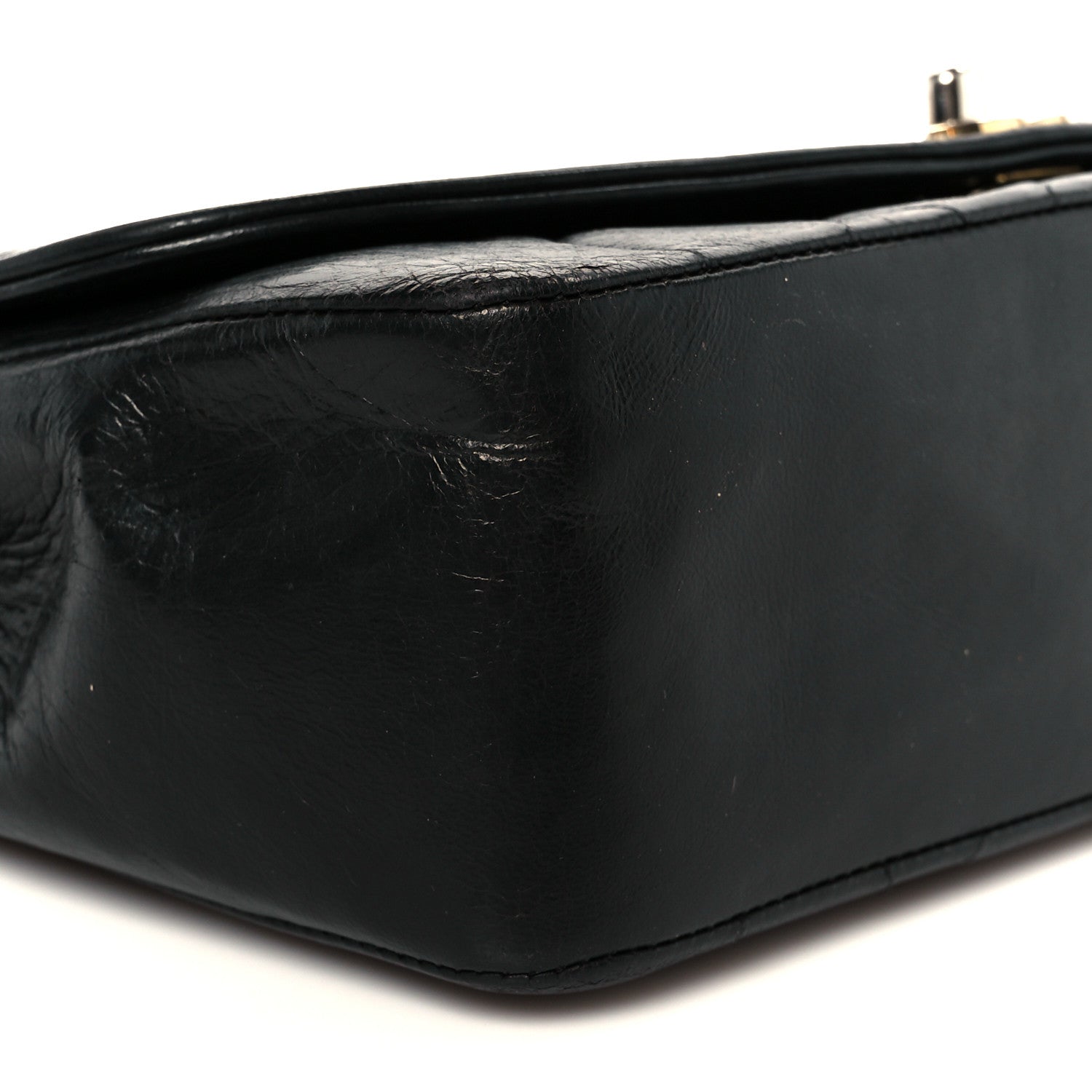 Lambskin Quilted Medium Single Flap Black
