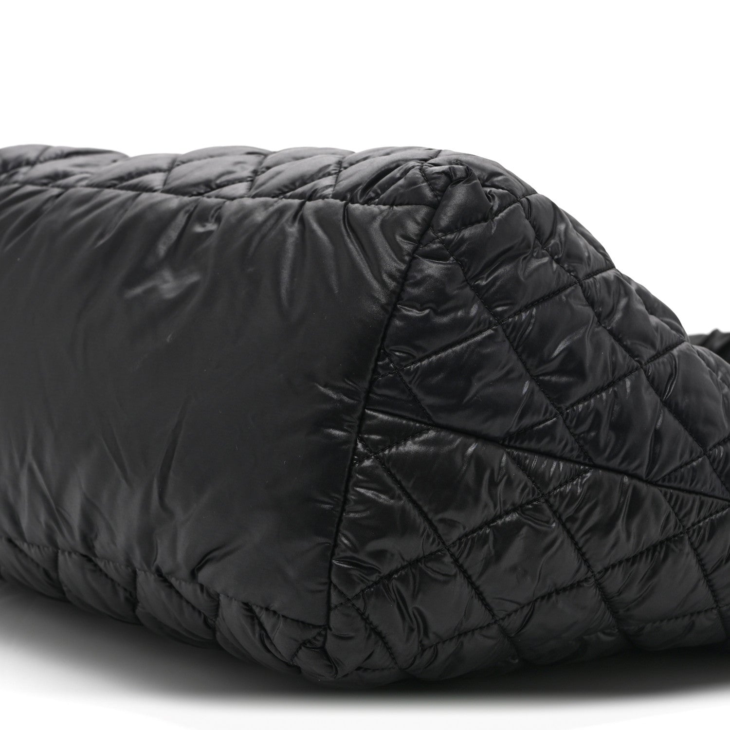 Nylon Quilted Small Coco Cocoon Tote Black