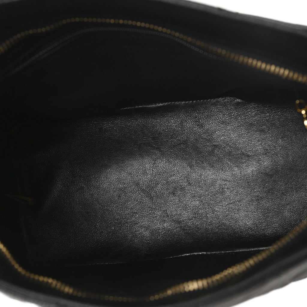 Caviar Quilted Medallion Tote Black