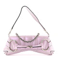 Iridescent Nappa Vertical Matelasse Medium Maxi Horsebit Chain Shoulder Bag Escape Pink