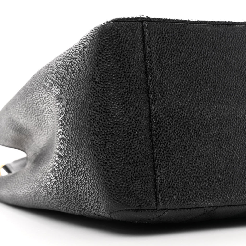 Caviar Quilted Grand Shopping Tote GST Black
