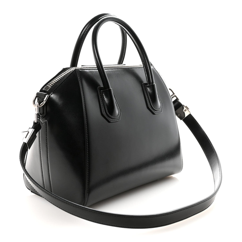Shiny Lord Calfskin Small Antigona Black