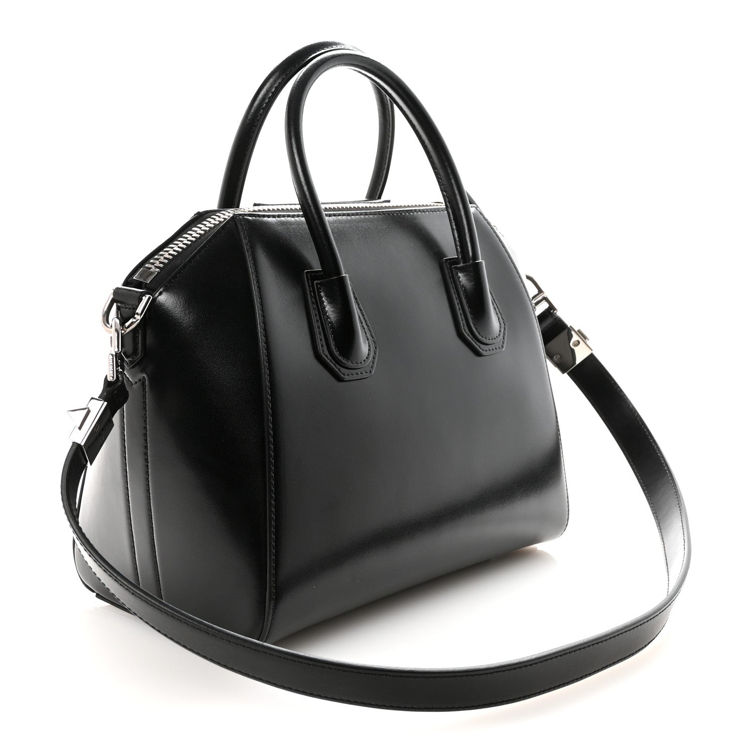 Shiny Lord Calfskin Small Antigona Black