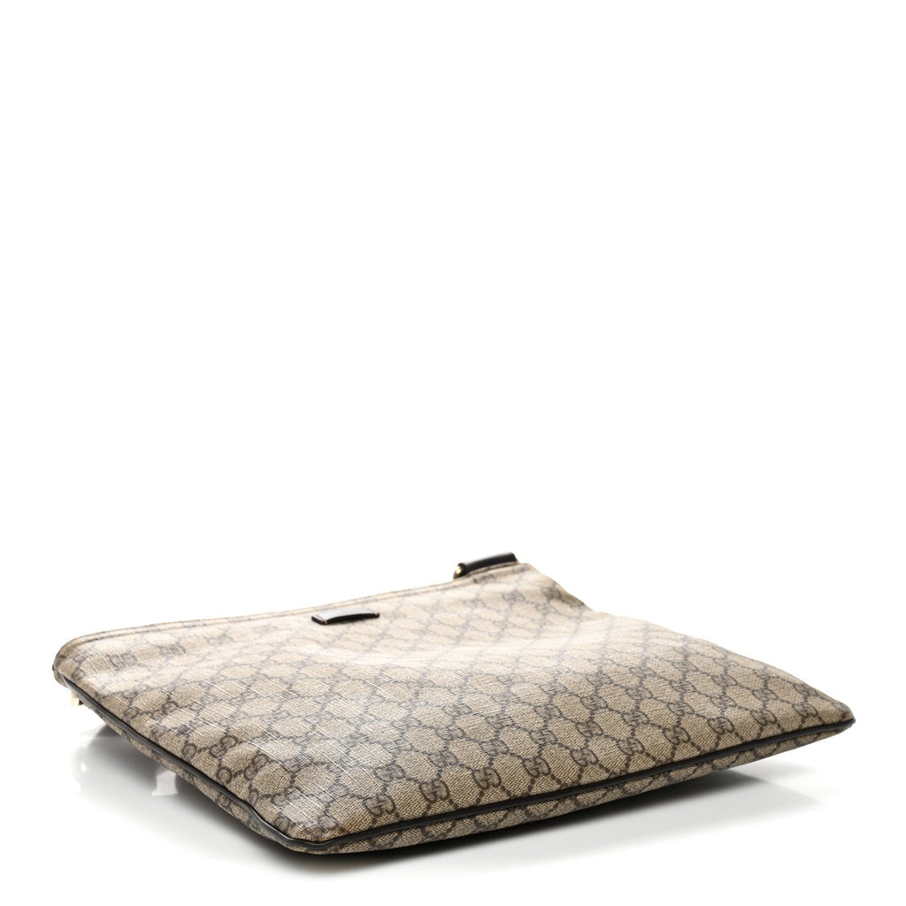 GG Supreme Monogram Medium Flat Messenger Bag Dark Brown