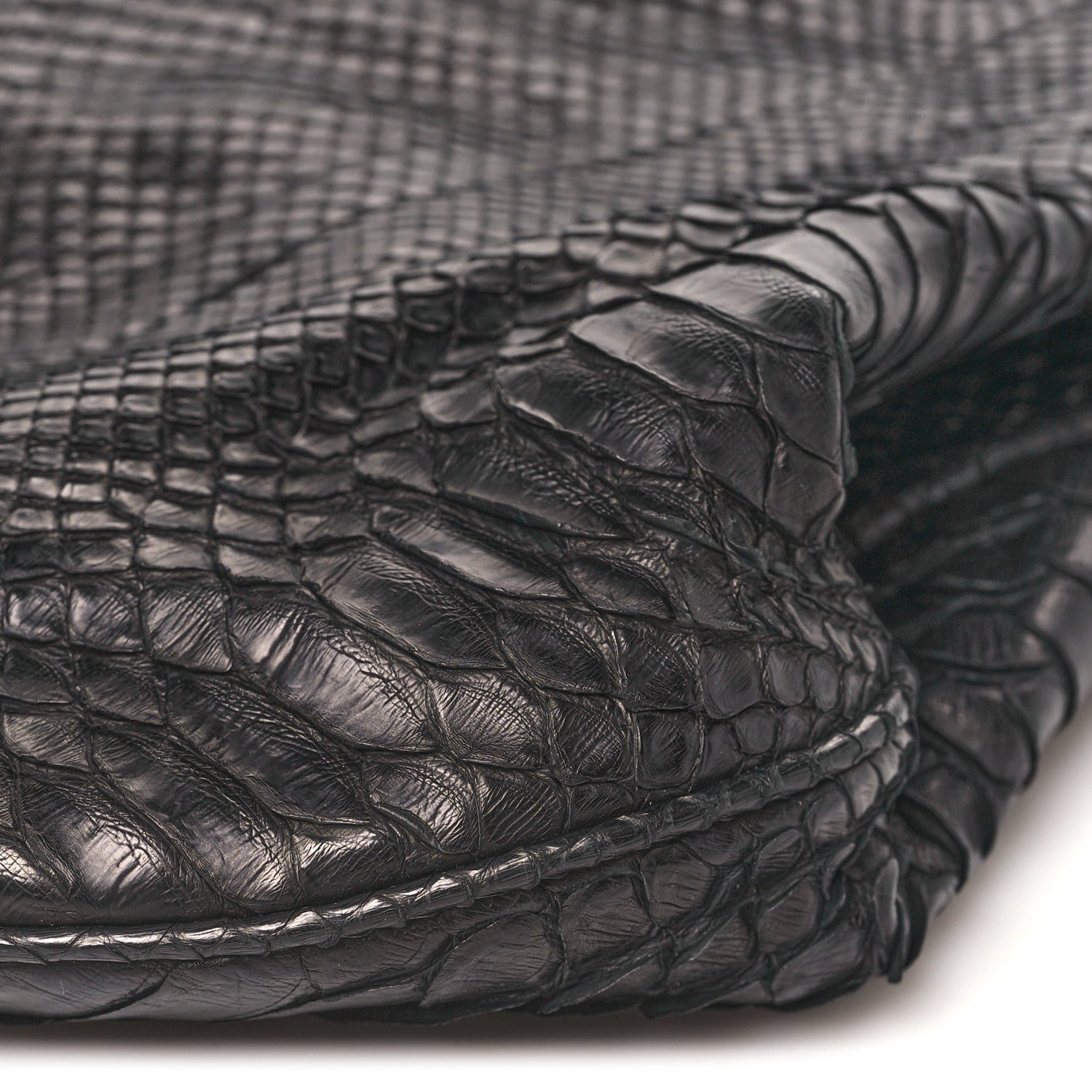 Snakeskin Rock and Chain Hobo Black