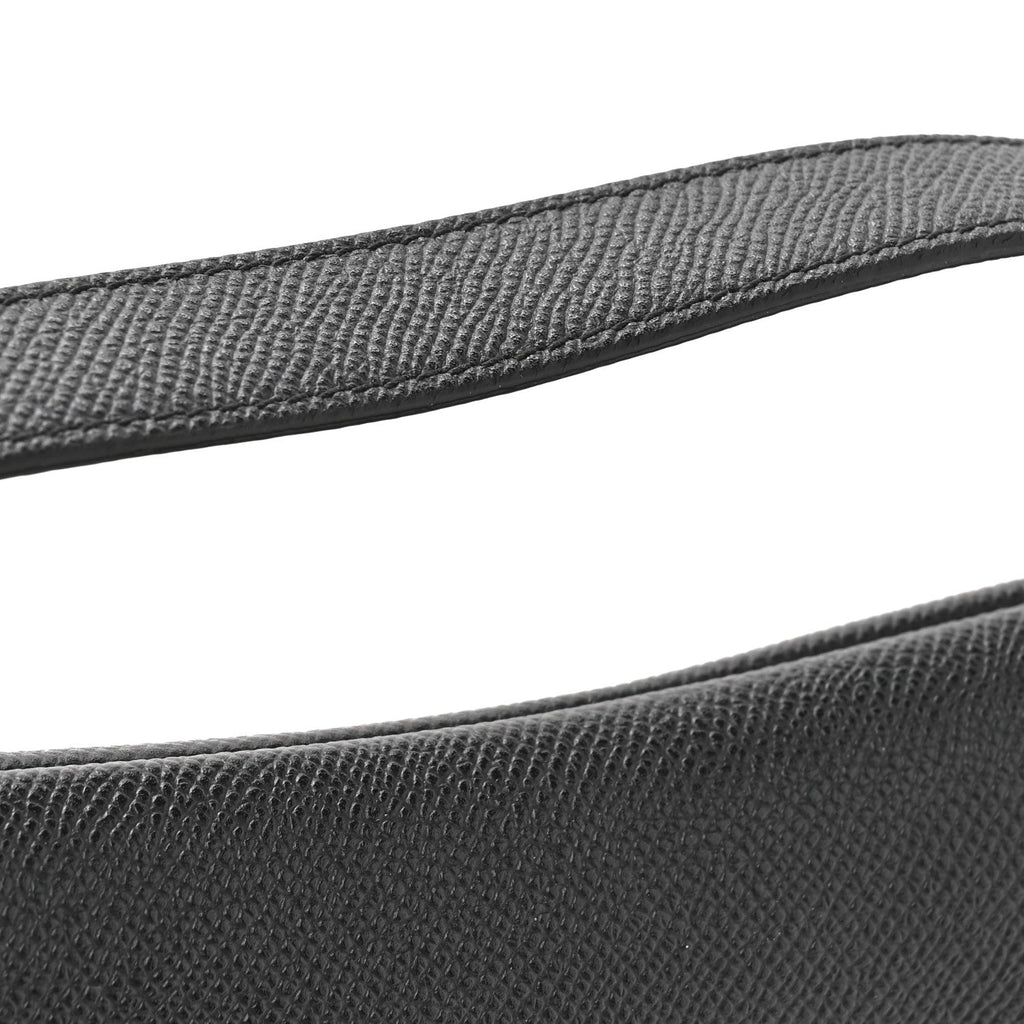 Grained Calfskin Saddle Bag Black